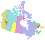 Canada time zone map with a live clock now