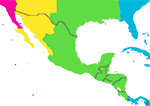Mexico and Central America time zone map small